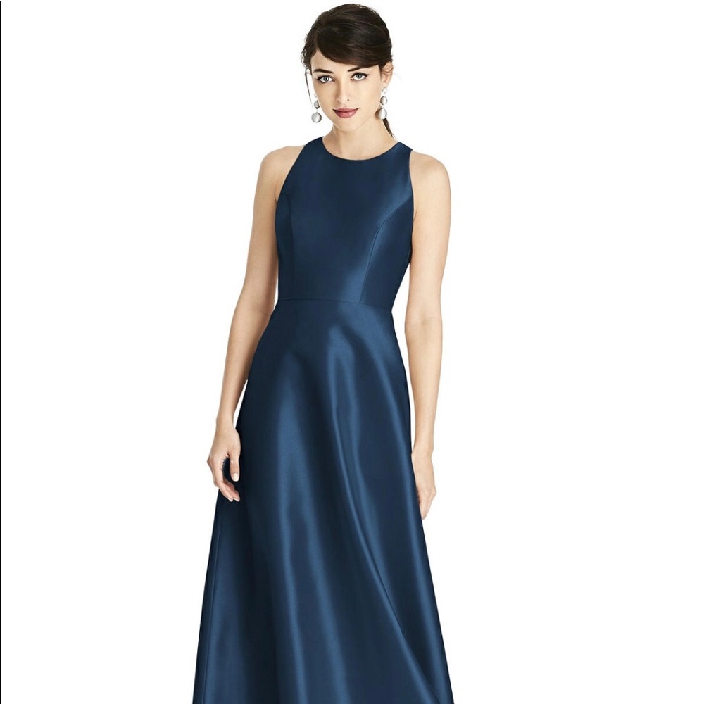 Navy floor length formal dress